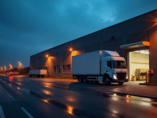 streetlights-with-a-@Jai-Orient-delivery-truck-pulling